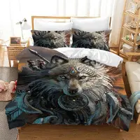 Sonstiges Bettwäsche Set 3D Tiermuster Mikrofaser 135x200 cm 2 Kissenbezüge 50x75 cm
