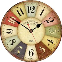 Merkloos Rustikale Wanduhr mit leisem Mechanismus und römischen Ziffern - 20 cm