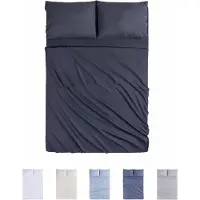Merkloos Solidchoice – 4-teiliges Bettwäsche-Set mit Bettbezug und Kopfkissenbezügen