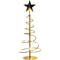 Levandeo LED Metall Weihnachtsbaum H39cm Schwarz Spirale Weihnachtsdeko Beleuchtung Lichtdeko Deko Dekoleuchte Tannenbaum