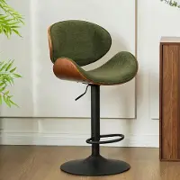 Dripio Barkruk, gebogenes Holz, Chenille grün, höhenverstellbar, 1 Stück