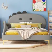 Sonstiges Kinderbett Cartoon Dinosaurier Form Flachbett PolyurethanGrau 140x200cm
