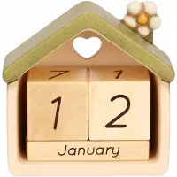 OEM Keramik-Tafelkalender Country Bloom, 11,6 x 6,0 x 11,4 cm