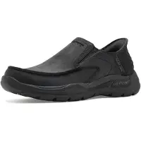 SKECHERS Herren Arch Fit Motley-Milo Slip On, Schwarz (Schwarz/Schwarz), 41 EU X