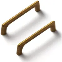 Merkloos Solidchoice – Set mit 6 antiken Messing-Griffen für Küchenschränke, 128 mm