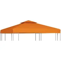 vidaXL Ersatzdach Pavillon Wasserdicht 3x3 m Gewebe Gartenpavillon Einzeldach Ersatzbezug für Gartenzelt Terrasse Garten Camping Terrakottarot