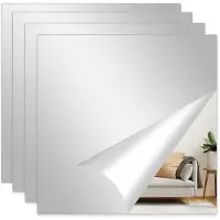 Merkloos Omgoods – Spiegel Folie, 30 x 30 cm – Selbstklebend – Acrylmaterial – Sicher und langlebig – Leicht – Einfach zu installieren – Spiegel