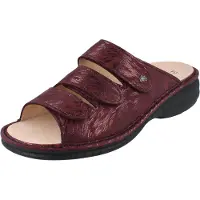 Finn Comfort Hellas Damen Pantolette bordo bedrucktes Nubukleder - Größe: 37