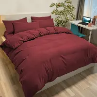 Merkloos Bettbezug-Set 155x200 cm mit Kissenbezug 50x80 cm in Bordeaux, aus Mikrofaser, Einzelbett