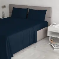 Merkloos Omgoods – Dunkelblaues Bettwäsche-Set (Doppelbett) aus 100% Baumwolle