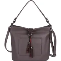 Merkloos Omgoods – Elegante Damenhandtasche aus weichem Leder in Khaki