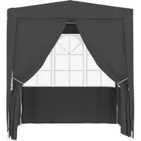 vidaXL Partyzelt mit Seitenwänden wasserdicht Pavillon Festzelt für Garten Terrasse Hochzeit Feiern und Veranstaltungen Gewebe 90 Gramm Anthrazit 2 5 x 2 5 m