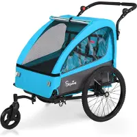 Shengmilo BT920 Kinderwagen, für 1 oder 2 Kinder, Traglast bis 40 kg, 5-Punkt-Gurt, Feststellbremse