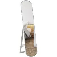 Merkloos Solidchoice – Bogenförmiger Standspiegel, 150 cm hoch, mit Ablagefläche, in Weiß