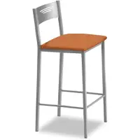 Dripio Küchenhocker mit Rückenlehne, Kunstleder, Orange, 90 cm