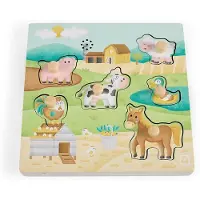 Eurekakids Friends Musikalisches Steckpuzzle Aus Holz-bauernhof