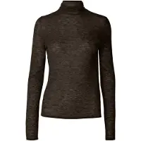 Selected Damen Tops & T-Shirts Slwvendy Wool Ls Knit Roll Neck - Bruin - Größe XS