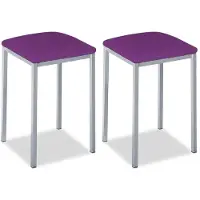 Dripio Küchenhocker, Kunstleder, Aubergine, Sitzhöhe 45 cm, 2 Stück