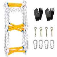 Merkloos Feuerleiter – Seilleiter – Tragbare Rettungsleiter – 10 Meter – Flammenhemmendes Nylon – Sicherheit für Erwachsene – Geeignet für Fenster…