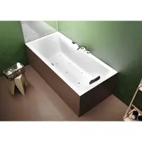 Riho Lugo Rechteck-Badewanne, Version links, mit Air-System, Einbau, 2-Sitzer, weiß, B138004005, Ausführung: 160x70x47cm, Nutzinhalt: 154 Liter