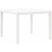 vidaXL Gartentisch Weiß 100 x 100 x 73 cm Poly-Rattan