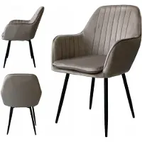 Ekspand | Veloursstuhl BL208 Queen - Beige - Modernes Design - Gepolstert und Komfortabel