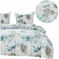 Cotton World Baumwolle world Bettwäsche Set 220x200 3D Blumen Mako-Satin