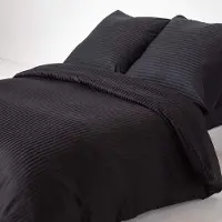 Markenlos Bettwäsche 100% Ägyptische Baumwolle 330 Fadenzahl - Schwarz, 155 x 200 cm