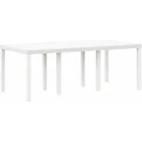 vidaXL Gartentisch Weiß 200 x 100 x 73 cm Poly-Rattan