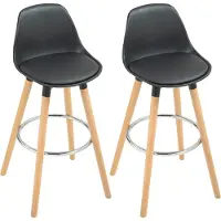 StarTech.com 2er Set Barhocker - Barstühle mit Rückenlehne - Holzgestell - Gepolsterter Sitz - Fußstütze - 43 x 43 x 91 cm - Armeegrün