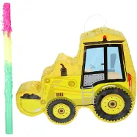 Markenlos Bagger Piñata Papier Pinata mit Geburtstagsdeko Kinderparty Baustellen Gelb