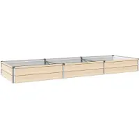 Syfax Hochbeet im Garten Elfenbein 240 x 80 x 24 cm Verzinkter Stahl