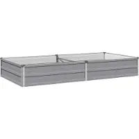 vidaXL Hochbeet im Garten Grau 160 x 80 x 24 cm Stahl