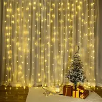 Salcar 6 x 3m 600 LED Lichtvorhang Lichterkette Innen 8 Lichtmodi und Memory-Funktion LED Party Hochzeit Weihnachten Deko