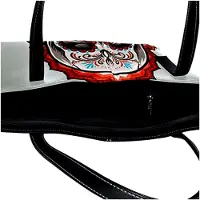 Markenlos Personalisierte Schultertasche mit Reißverschluss, lässige Tragetasche für Alltag, Arbeit und Schule, Totenkopf-Motiv, Mehrfarbig