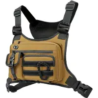 OEM Taktische borsttas - verstelbare handsfree EDC tas in Khaki voor trainen, gym, wandelen, fietsen