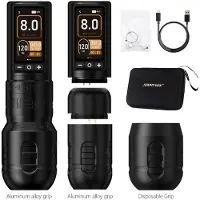 StarTech.com Kabellose Tätowiermaschine - Soldier270 - Elektrischer Tattoostift - Schwarz 2 - 4,0/4,5 mm Hub - Bürstenloser Motor - 2400-mAh-Akku - 7–8 Stunden Laufzeit