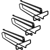 OEM Set aus 3 Hangende Weingläserhaltern für Küche und Bar - Schwarz Metall 26x7x11cm für Heim und Restaurantgebrauch