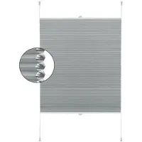 StarTech.com Plissee - Wabenplissee - 50 x 120 cm - Ohne Bohren - Lichtfilternd - Sonnenschutz - Kordelzug - Grau