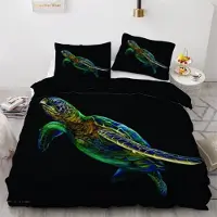 Sonstiges Bettwäsche-Set Meeresschildkröte 220x240 cm 3-teilig Mikrofaser mit Reißverschluss