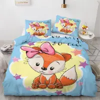 Sonstiges Bettwäsche-Set Sternfuchs 200x200 cm 3-teilig Mikrofaser mit Reißverschluss 2 Kissenbezüge 80x80 cm