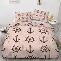 Sonstiges Bettwäsche-Set 135x200 cm 2-teilig Mikrofaser Anker Motiv Ozean Maritim mit Reißverschluss