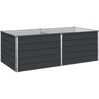 vidaXL Hochbeet im Garten Anthrazit 160 x 80 x 55 cm Stahl