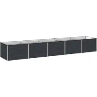 Syfax Hochbeet im Garten Anthrazit 400 x 80 x 55 cm Verzinkter Stahl