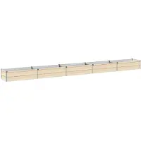 vidaXL Hochbeet im Garten Elfenbein 400 x 40 x 24 cm Stahl