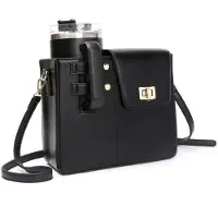 OEM Schultertas - Schulranentas - Handtas - Kunstledertas - Draagbarer Wasserflaschenhalter - Crossbody Wasserflasche mit Universalbecherhalter - 23,5x10,5x21cm - Schwarz