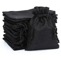 Sonstiges Adventskalender zum Befüllen, 24 Säckchen, 10 x 14 cm, Schwarz, Jute