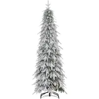 Youjia Weihnachtsbaum künstlich 180 cm Christbaum wie echt mit 600 dichten Zweigen, Kunstschnee, Auto-Öffnung