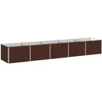 Syfax Hochbeet im Garten Braun 400 x 80 x 55 cm Verzinkter Stahl