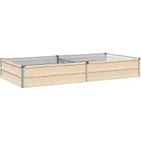 Syfax Hochbeet im Garten Elfenbein 160 x 80 x 24 cm Verzinkter Stahl